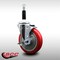 Service Caster 5'' SS Red Poly Swivel 7/8'' Expanding Stem Caster with Brake SCC-SSEX20S514-PPUB-RED-TLB-78 - alternate 2